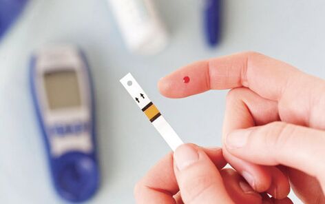 Blut zur Messung von Zucker mit Diabetes
